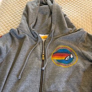 Aviator Nation Gray Hoodie with Colorful Logo